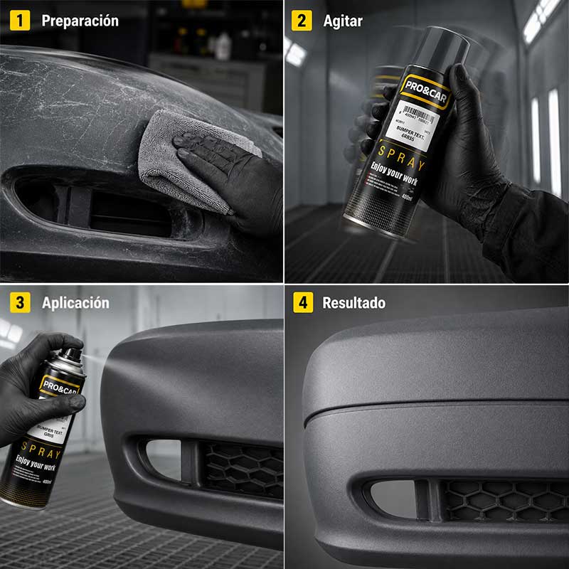 Spray Pintura Texturizada para Plásticos Gris 400 ml | PRO&CAR