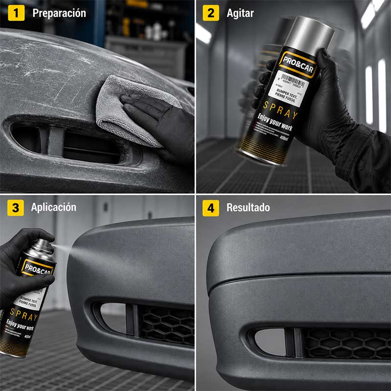 Spray Pintura Texturizada para Plásticos Pierre Fusil Gris Claro 400 ml | PRO&CAR