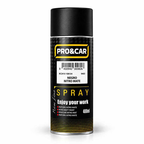 Spray Pintura Negro Nitro Mate 400 ml | PRO&CAR