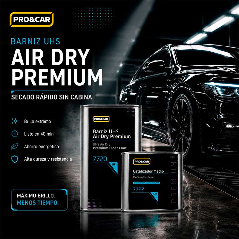 KIT BARNIZ UHS AIR DRY PREMIUM 5 Lts + CATALIZADOR 2,5 Lts