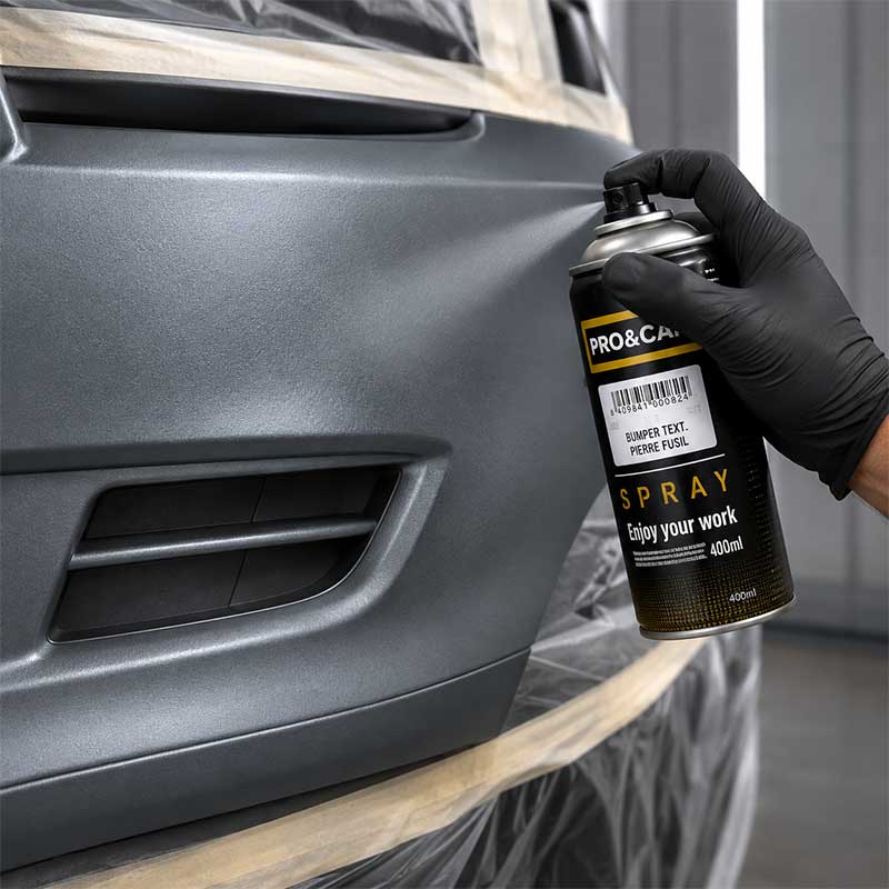 Spray Pintura Texturizada para Plásticos Pierre Fusil Gris Claro 400 ml | PRO&CAR