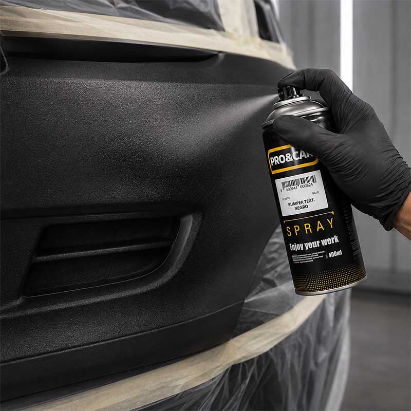 Spray Pintura Texturizada para Plásticos Negro 400 ml | PRO&CAR
