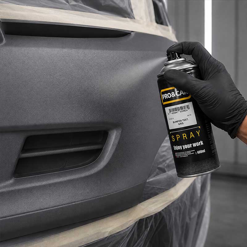 Spray Pintura Texturizada para Plásticos Gris 400 ml | PRO&CAR