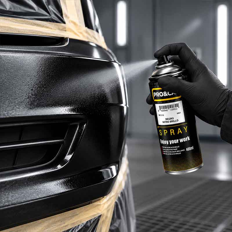 Spray Pintura Negro Nitro Brillo 400 ml | PRO&CAR