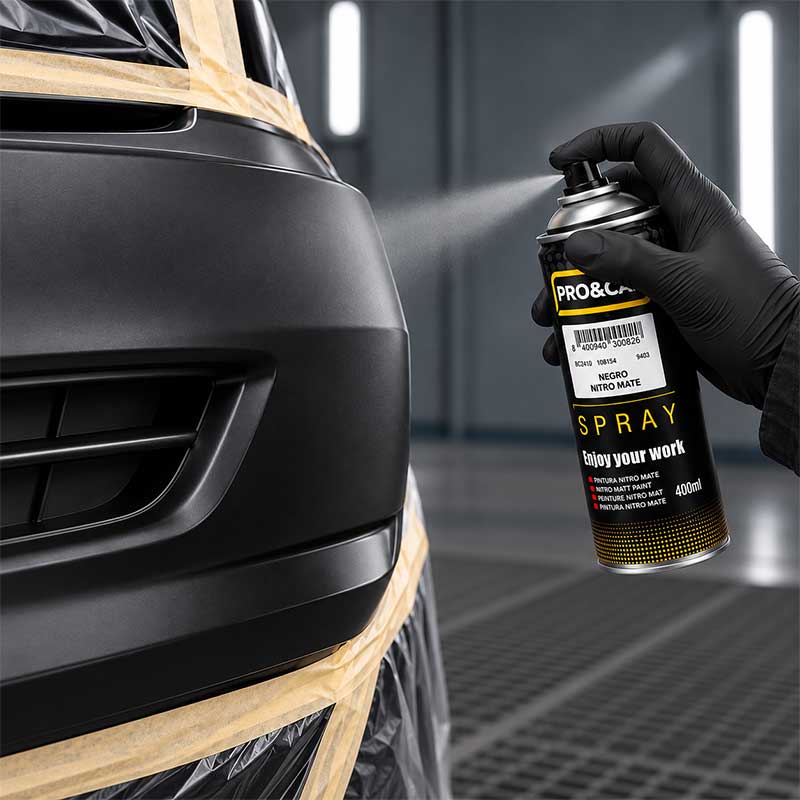 Spray Pintura Negro Nitro Mate 400 ml | PRO&CAR